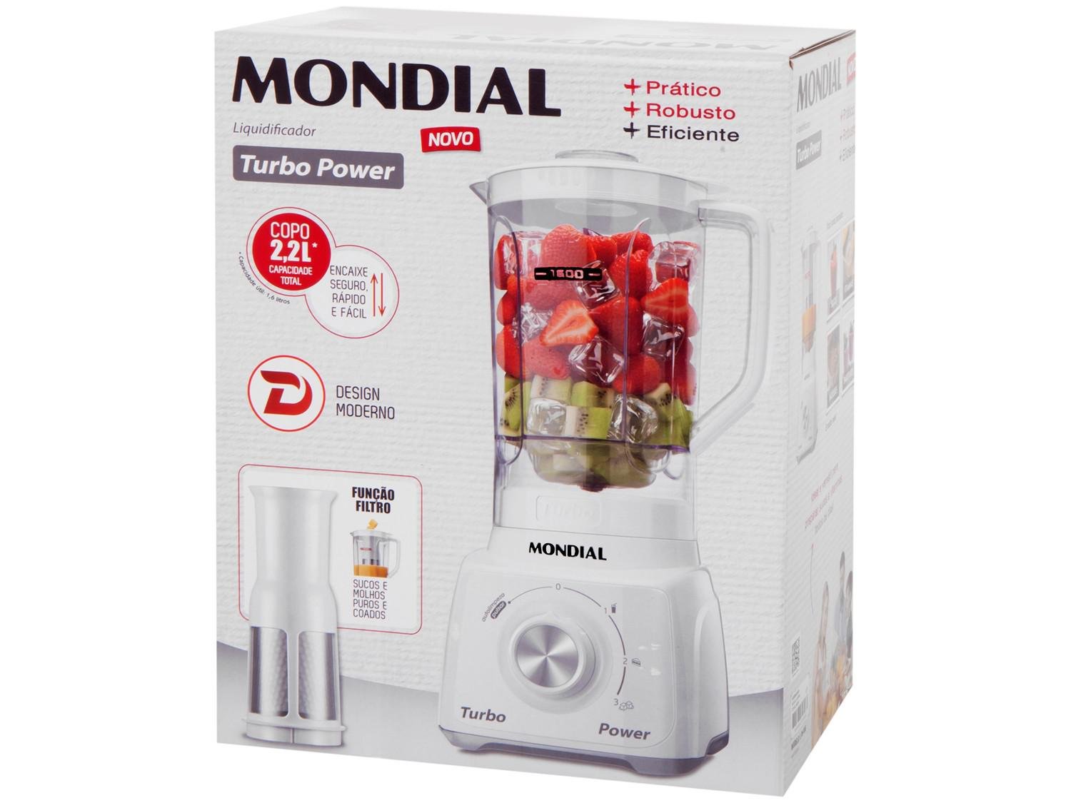 Liquidificador Mondial Turbo Power 2,2L L-99-WG Branco - 127V