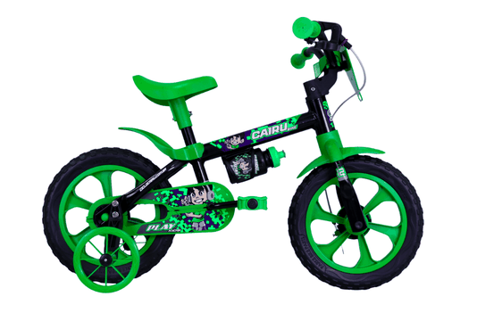 Bicicleta Aro 12 (320322) Cairu Play Kids Preto/Verde