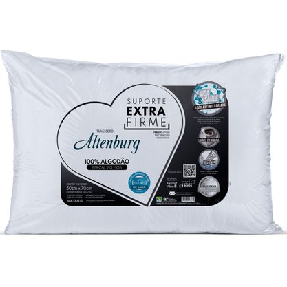 Travesseiro Altenburg Suporte Firme 180 Fios Branco 50x70cm