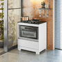 Balcão Cooktop NT 3110 Para Fogão de Até 4 Bocas Com 1 Gaveta Notável Branco New/Granito