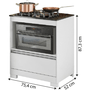 Balcão Cooktop NT 3110 Para Fogão de Até 4 Bocas Com 1 Gaveta Notável Branco New/Granito