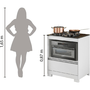 Balcão Cooktop NT 3110 Para Fogão de Até 4 Bocas Com 1 Gaveta Notável Branco New/Granito