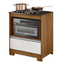 Balcão Cooktop NT 3110 Para Fogão de Até 4 Bocas Com 1 Gaveta Notável Freijó Trend/ Branco New