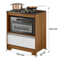 Balcão Cooktop NT 3110 Para Fogão de Até 4 Bocas Com 1 Gaveta Notável Freijó Trend/ Branco New