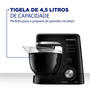 Batedeira Planetária Mondial BP03-B com 12 Velocidades 700W Tigela 4,5L Preta 220V