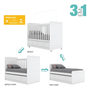 Berço Henn Aquarela Minicama 3 em 1 Com 2 Gavetas I16-119 – Branco/Cristal