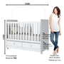 Berço Henn Aquarela Minicama 3 em 1 Com 2 Gavetas I16-119 – Branco/Cristal