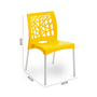 Cadeira com Pernas de Alumínio Nature Amarela em Polipropileno - Forte Plástico