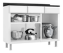 Cozinha de Aço Compacta Telasul Rubi 3 Peças + Balcão com Tampo 3 Portas 3 Gavetas–Branco