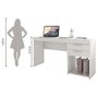Mesa para Escritório Notável Office com 2 gavetas (Ref 127) - Branco New / Branco New