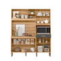 Cozinha Yara 160 Nicioli 7 Potas 1 Gaveta Cor 321 Freijó/Off White Cristal/Ripado Freijó