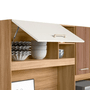 Cozinha Yara 160 Nicioli 7 Potas 1 Gaveta Cor 321 Freijó/Off White Cristal/Ripado Freijó
