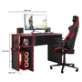 Mesa Qmovi (3875) P/escritorio e Gamer Preto Fosco/vermelho