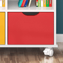 Nicho Organizador Qmovi 1478 Com 3 Gavetas Laranja, Vermelho e Amarela e Com kit Rodízios Branco