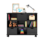 Nicho Organizador Qmovi 1478 Com 3 Gavetas e Com kit Rodízios Preto Fosco