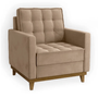 Poltrona Évora Kappesberg POL023N Tecido A036 Veludo Deluxe Bege