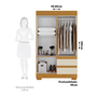 Roupeiro ACP Maya Com 4 Portas 2 Gavetas Com Espelho - Cinamomo/Off White