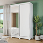 Roupeiro Kappesberg CB01N571 Com Espelhos 2 Portas de Correr e 2 Gavetas Branco