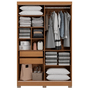 Roupeiro Kappesberg CB01N571 Com Espelhos 2 Portas de Correr e 2 Gavetas Canela/Off White
